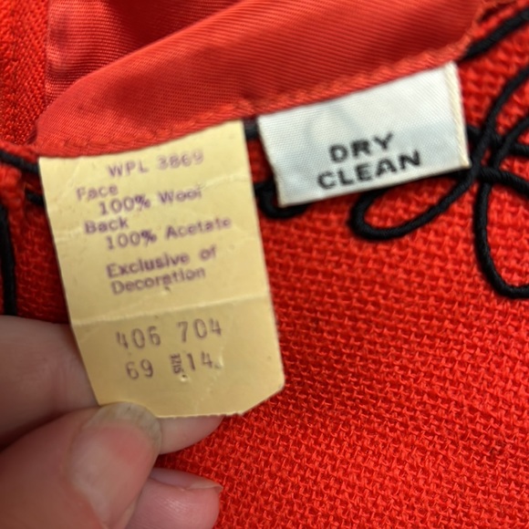 M111 // Red MISS COUTURE Pure Virgin Wool Dress 60s - Picture 11 of 11